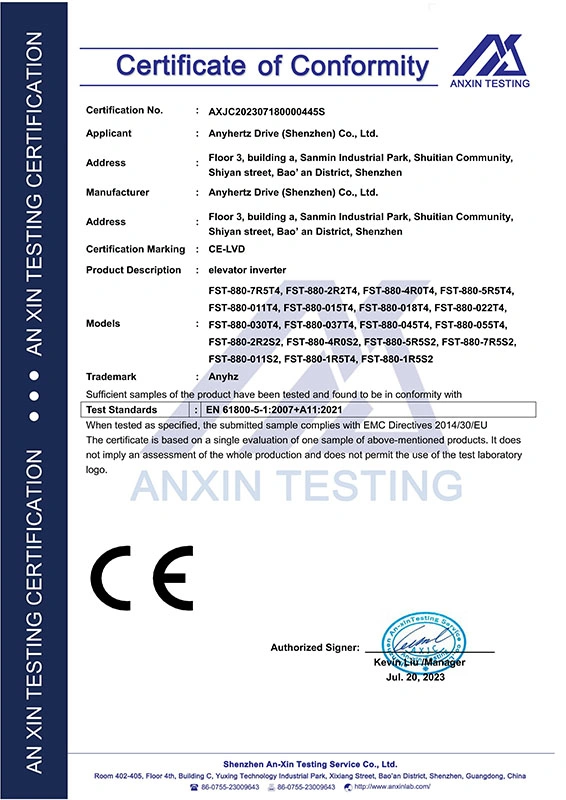 CE-LVD Certificate