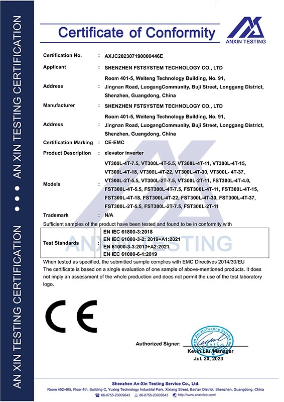 CE-EMC Certificate